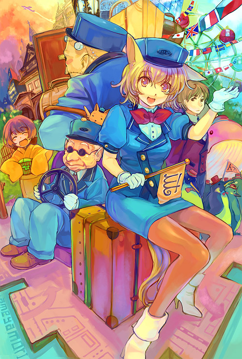 hat, bird, whale, and aircraft (original) by ame_yamori