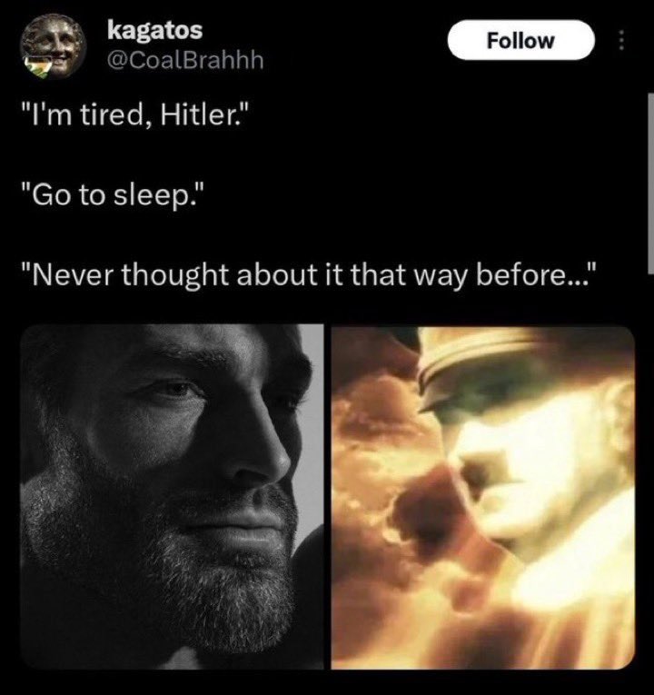 adolf hitler and im tired go to sleep