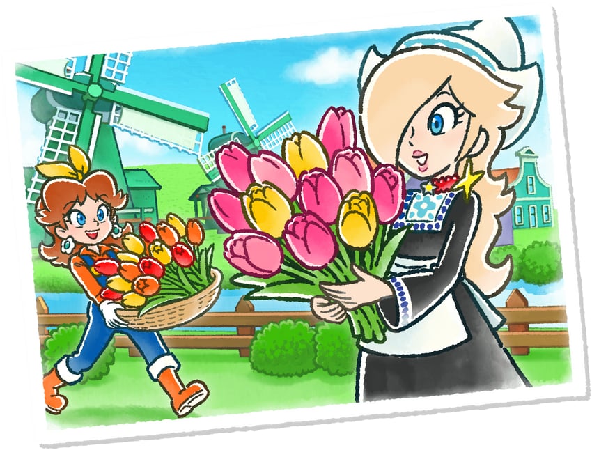 hat, water, walking, rosalina, and princess daisy (mario and 2 more)
