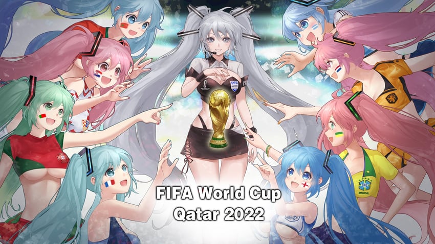 hatsune miku (world cup and 2 more) by jokanhiyou