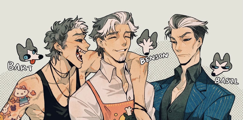 miffy, hello kitty, benson, basil, and bart (miffy and 2 more) by juanmao