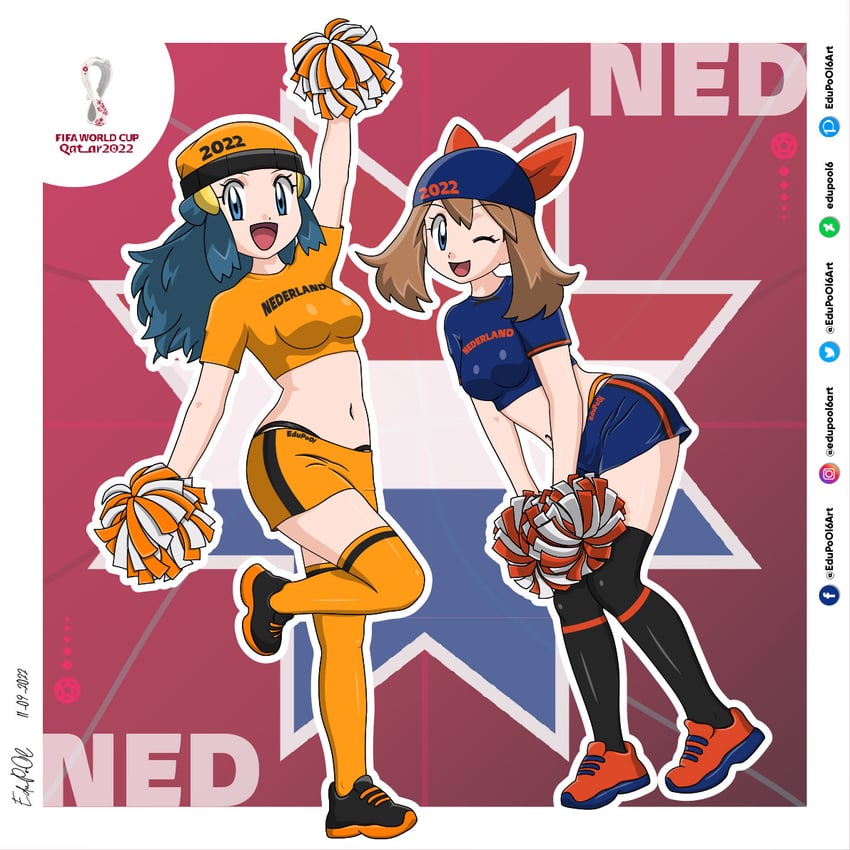 pokemon, may, and dawn (world cup and 4 more) by edupool6art