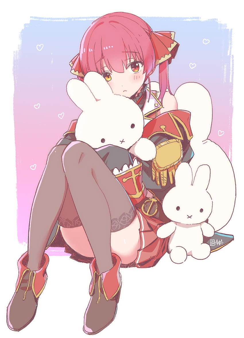 miffy and houshou marine (miffy and 1 more) by a-ka