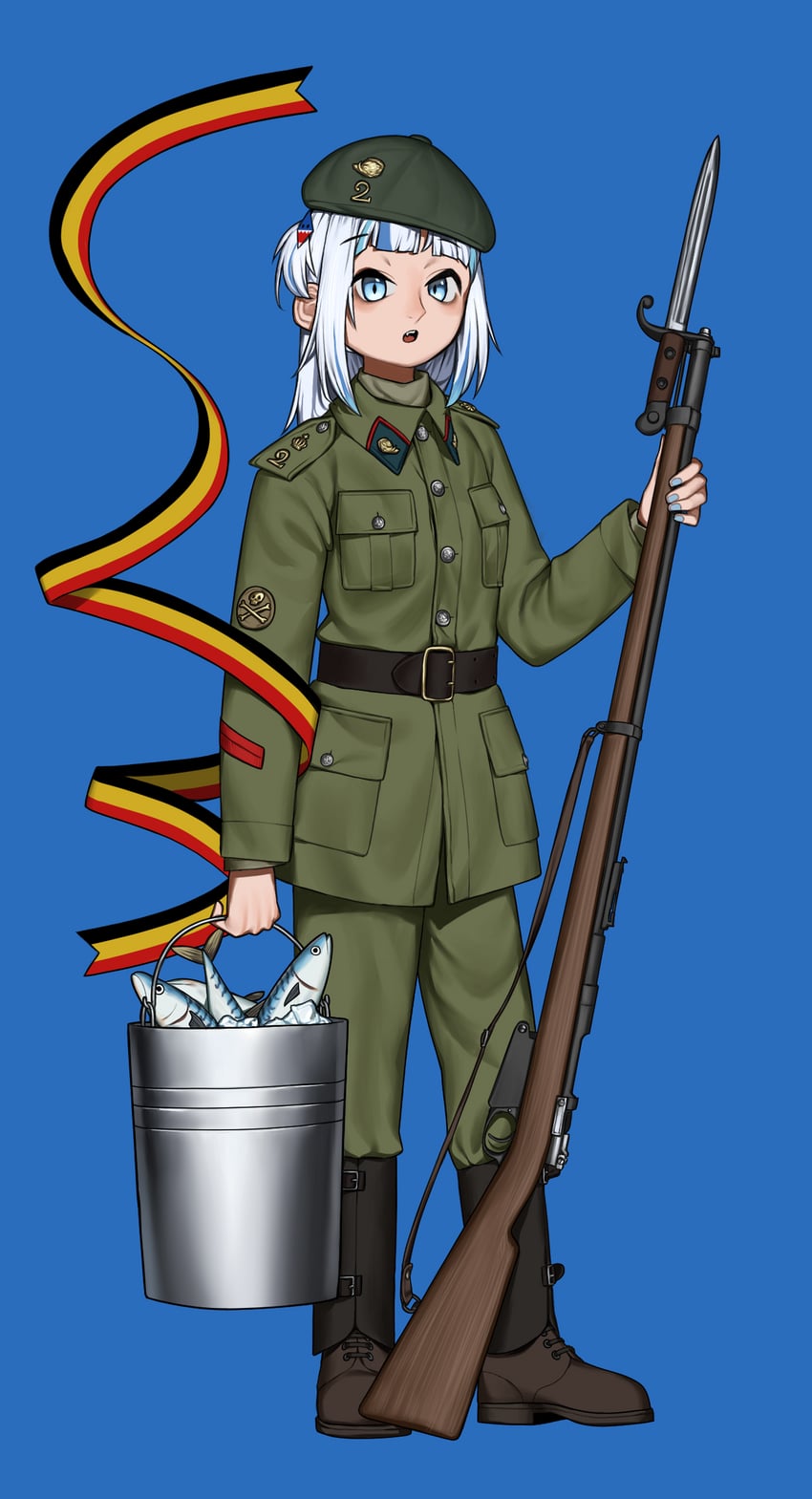 hat, fish, and gawr gura (hololive and 1 more) by pzkpfwi