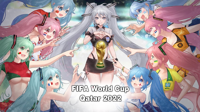 hatsune miku (world cup and 2 more) by jokanhiyou